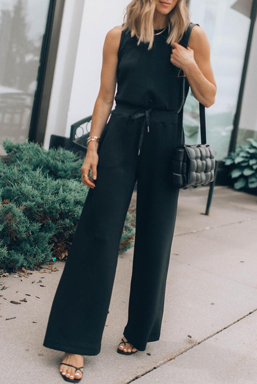 Sleeveless jumpsuit, black